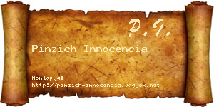 Pinzich Innocencia névjegykártya