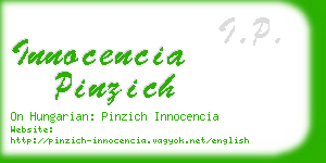 innocencia pinzich business card